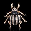 Vintage Enamel Beetle Brooches Women Men's Creative Bugs Pins Fashion Crystal Insect Badges Gift