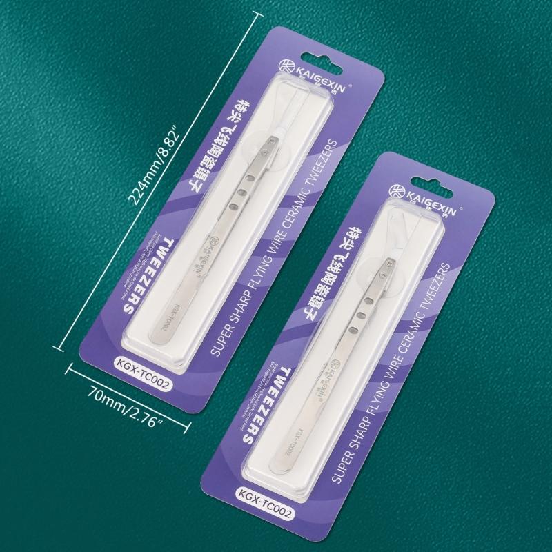 Precision Ceramic Tweezer High Temperature Resistant Anti-Magnetic Point Precision Ceramic Tweezer for Laboratory Work,