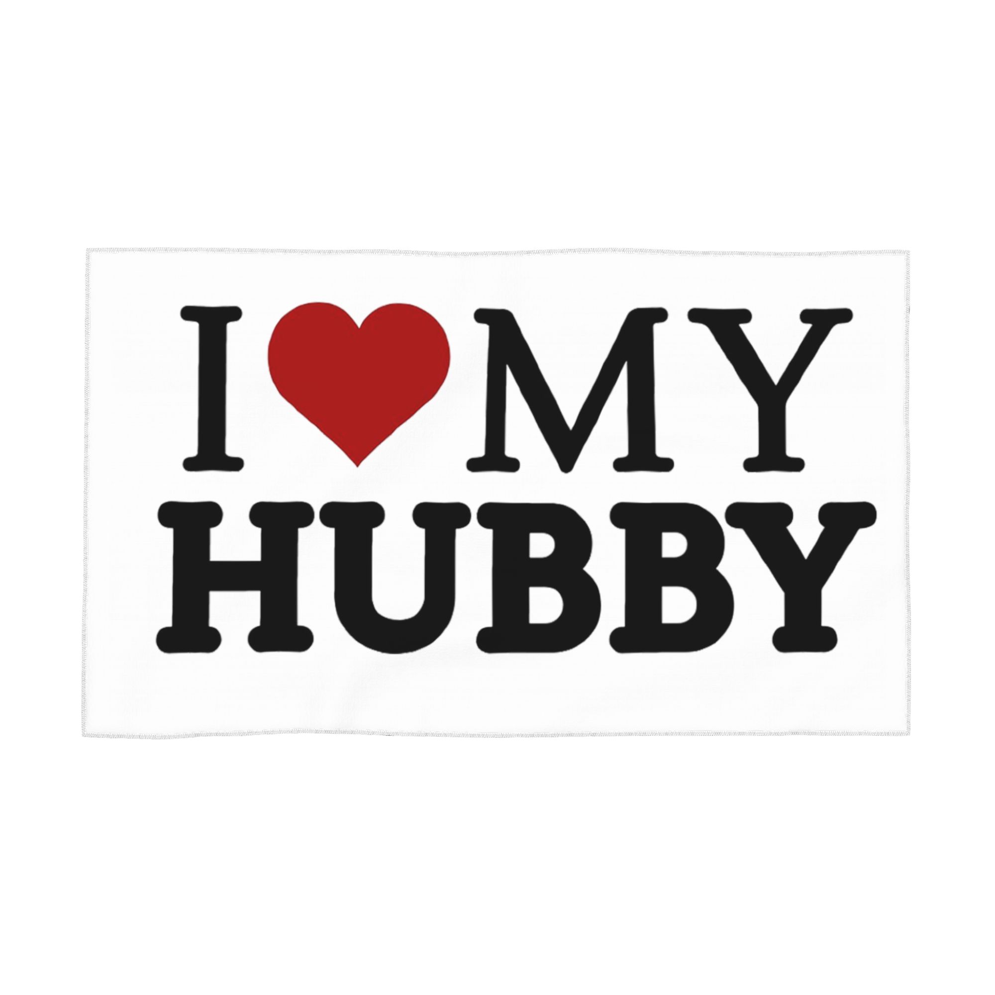 

I LOVE MY HUBBY Soft Face Towel Quick Dry Pool Bath Cotton Towels Absorbent W30*H60(CM)