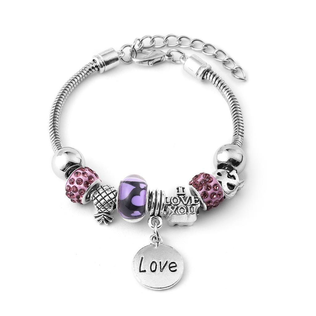 New Beaded Bracelet Hot-selling LOVE Peach Heart Zinc Alloy Bracelet Women's Gift