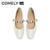 Comely Square-Toe Mary Jane Low Heel Leather Shoes