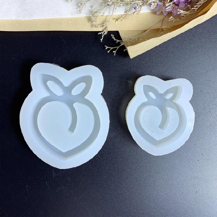 Epoxy Resin Shaker Peach Silicone Molds Fruit Resin Molds for Pendant Keychain