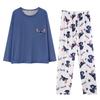 Women's Cartoon Stitch Pajama Set - Long Sleeve & Pants, Wearable Outdoors, Loose Fit for Autumn/Winter.