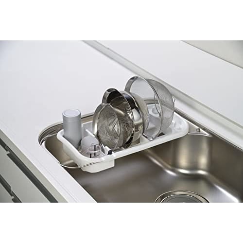 Pearl Metal Sink Dish Drainer, Made In Japan, White, Skit Alpha, HB-6553