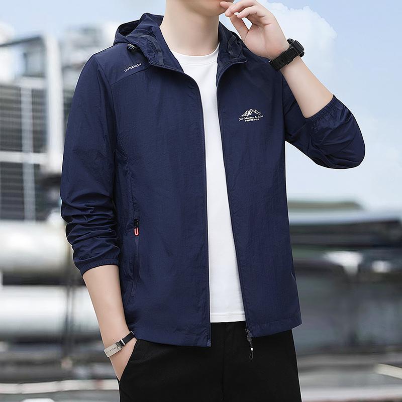 Sun Protection Clothing Men's Summer Coat Thin Lightweight Breathable Ice Silk Jacket