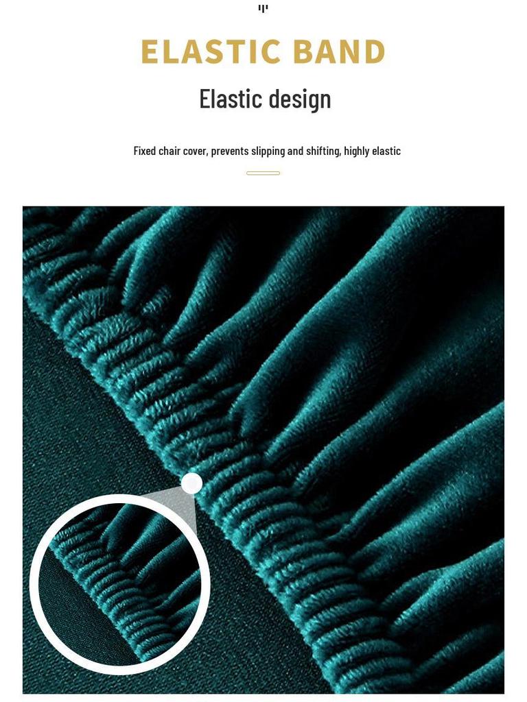 Silver Fox Velvet Stretch Chair Cover - Dustproof & Durable for Restaurants, Cafes, and Homes