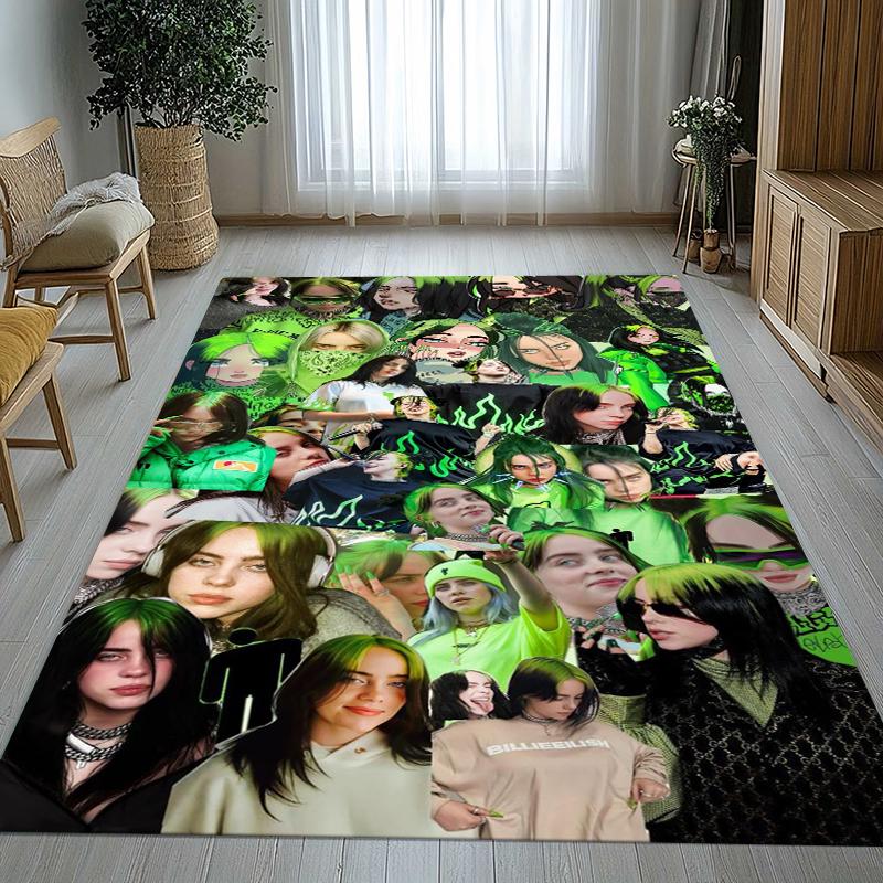 Tappeto Antiscivolo Decorazione Casa Billie Eilish Cantante Soggiorno Tappeto Morbido per Camera da Letto Stanza dei Giochi dei Bambini Divano Zerbino Regalo