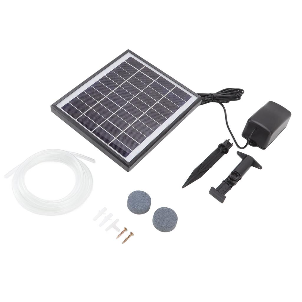 Solar Oxygen Pump 10V 6W Shockproof Small Lightweight Solar Water Air Pump for Fish Tanks Aquariums Swimming Pools
