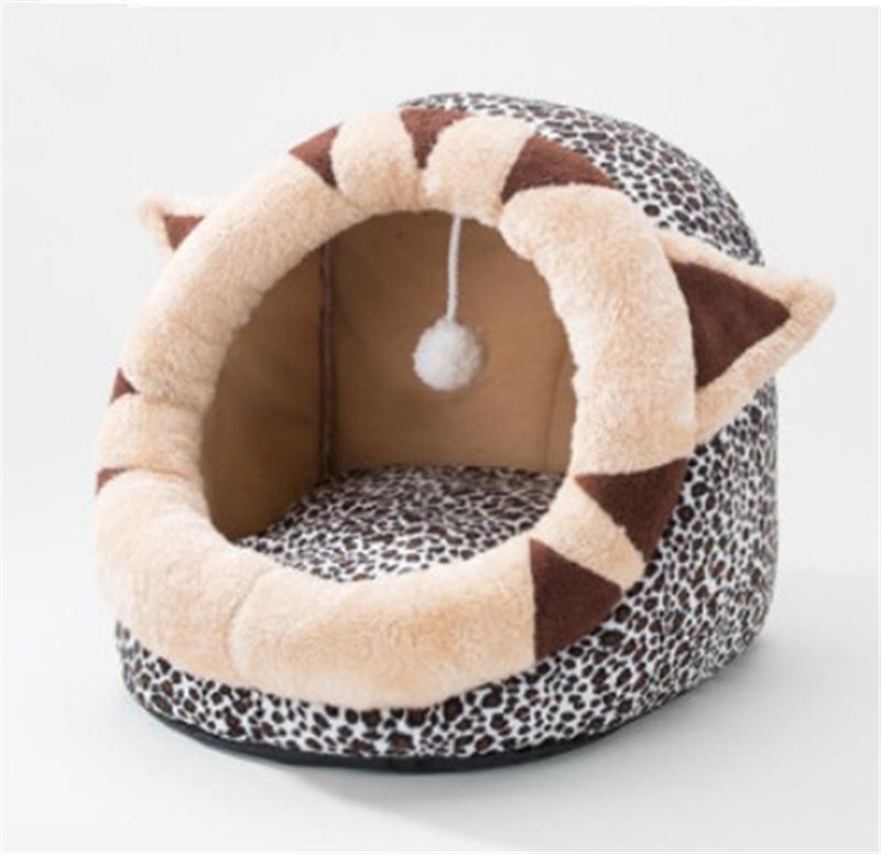 Cat Bed Dog House For Indoor Winter Warm Deep Sleep Comfort Pet Basket Cozy Little Mat With Ball Small Dog Kitten Accessories