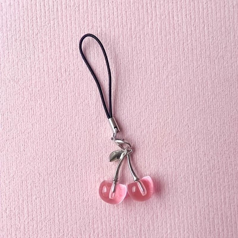 1 Stück künstlicher Kirschanhänger, Kreatives künstliches Obstornament, Geeignet für Handyhüllen, Lanyards und Anhänger, Ist ein kleines Geschenk für Mädchen