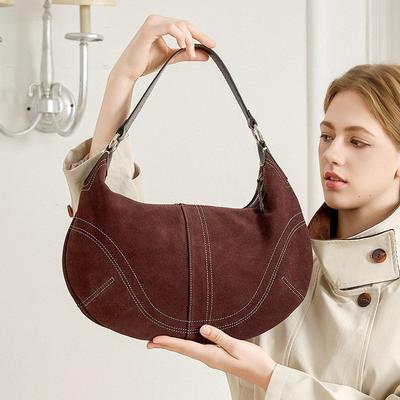 Niche Suede Portable Crossbody Dumpling Bag Light Luxury Shoulder Women's Bag Feeling Women's Armpit Bag