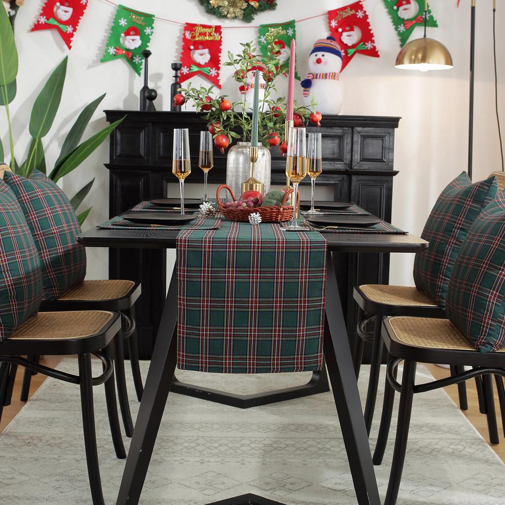 Ambiance de Noël Drapeaux de table Nappes Nappe festive rouge Drapeau de table Meuble TV Housse de table basse Serviette