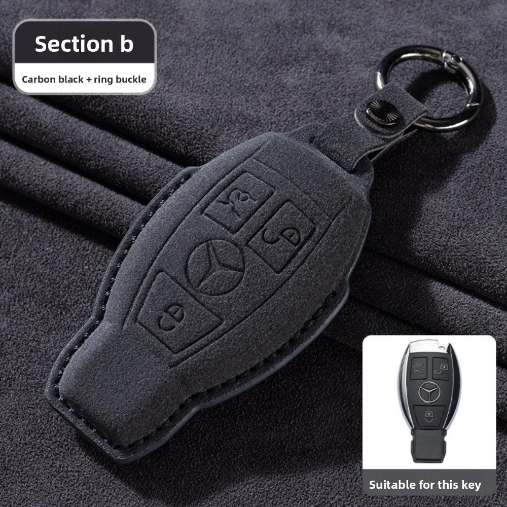 For Mercedes E300L Key Cover GLC260 Leather Case for Men E260L Car Accessories Suede Flip