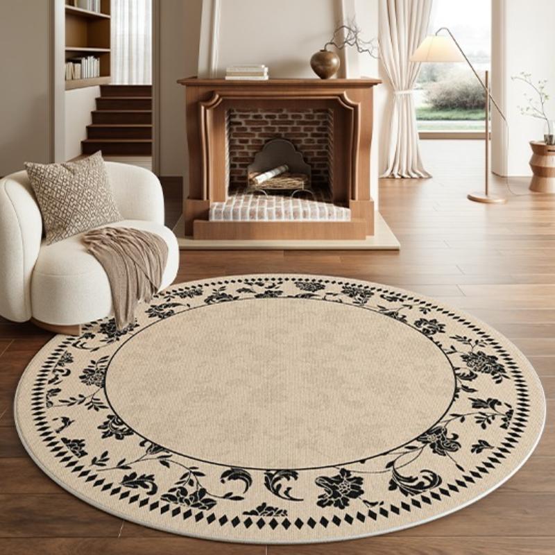 Round Carpet Bedroom Bedside French Medieval Style Cloakroom Dressing Table Chair Floor Mat Home Decoration Living Room Rugs