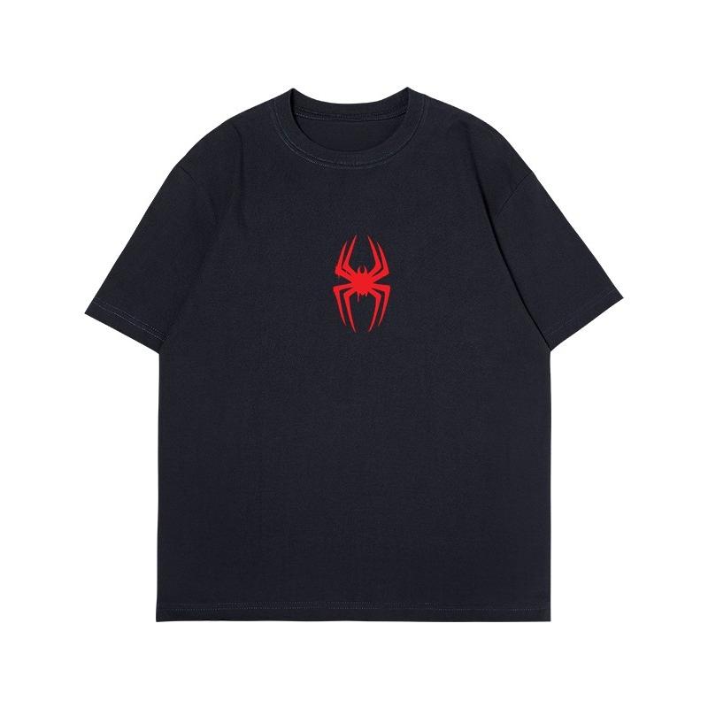 

Marvel SpiderUnisex DiUnisexsional Universe Tshirt cartoon pattern shortsleeved loose cotton top S