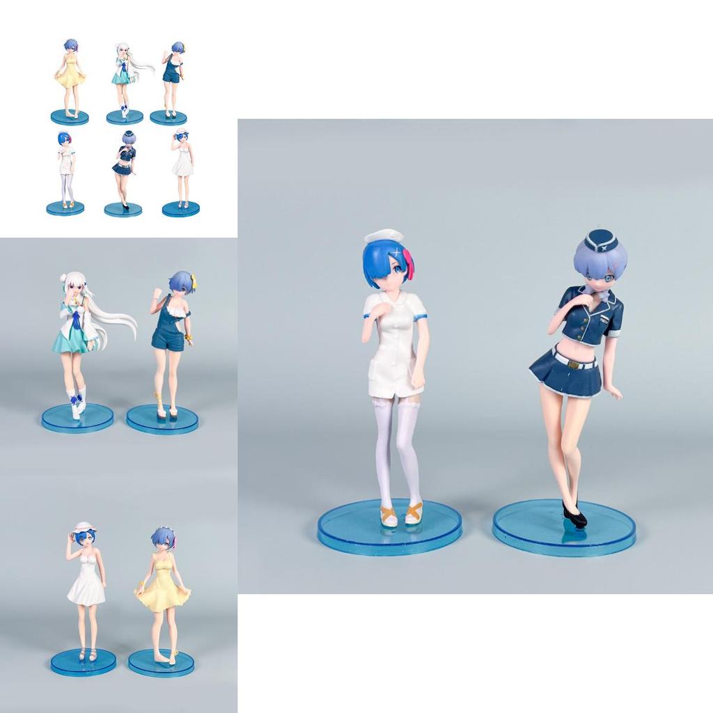 Re Zero Figure Collection Pvc Model Of Rem And Emilia For Anime Fans And Desk Decor