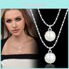 Geometric Layered Pearl Necklace For Women With Gold Plated Design And Modern Style