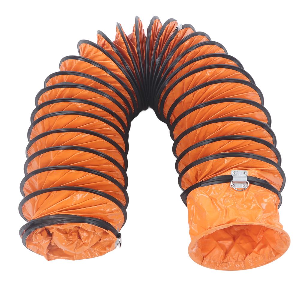 Duct Hosing PVC Flexible for Exhaust Fan Heavy Duty 8in with S Shaped Hook Steel Bracket 10meter