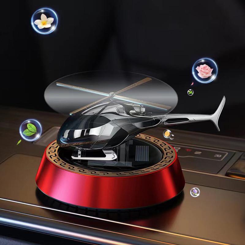 Car Mounted Perfume Solar Powered Rotating Aircraft Fragran Decoration Durable Fragran In the Car, High-end Car Acssories