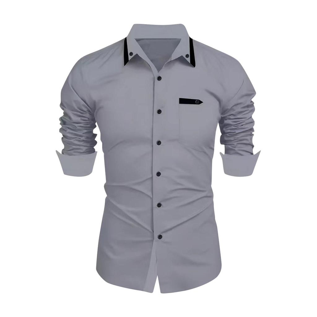 Men's Casual Fashion Business Men's Trend Long Sleeved Shirt