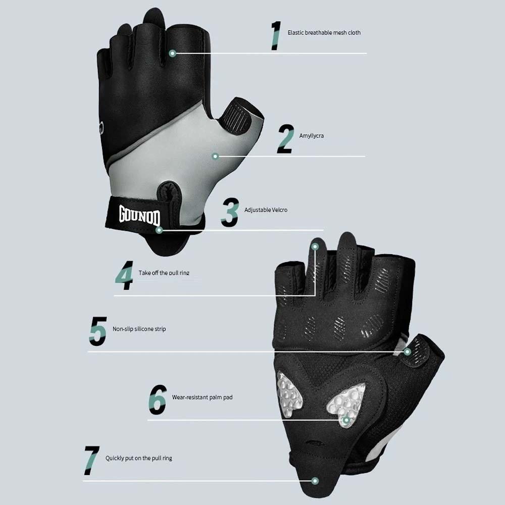 1 Pair Breathable Cycling Gloves Silicone Half Finger Mittens Fitness Gloves  Bodybuilding
