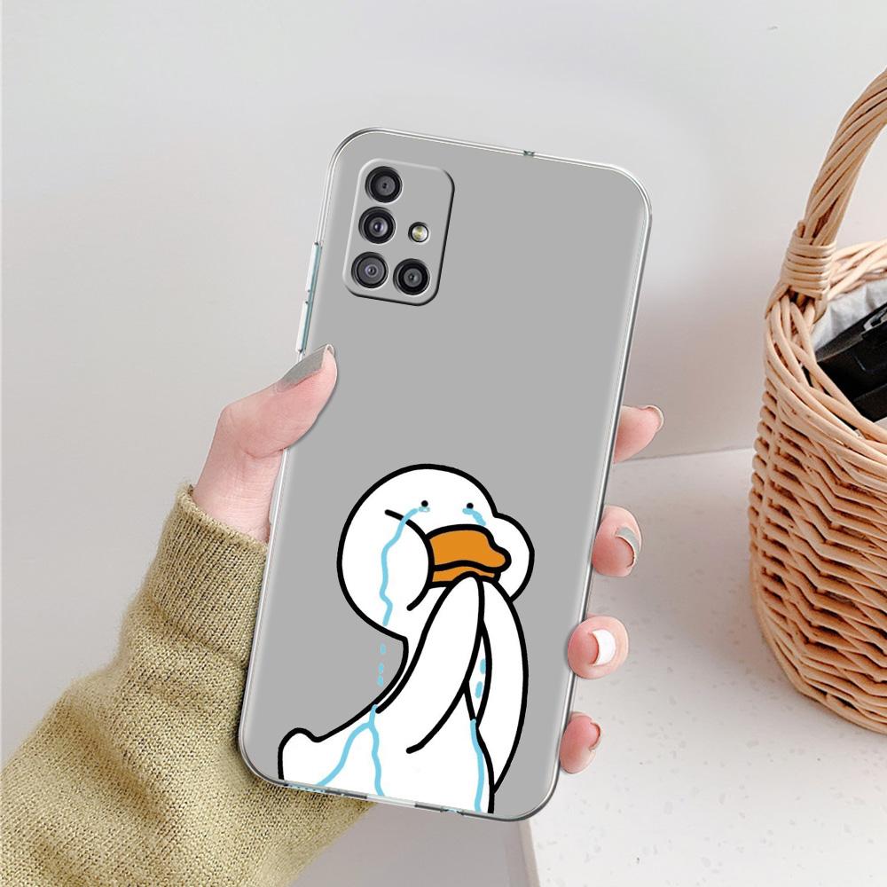 Case For Samsung A15 A13 A35 A55 A51 A71 A41 A31 A21S A05 A17 A23 A25 A33 A53 A73 5G A07 4G Cover Funny Cute Duck Fashion Couple