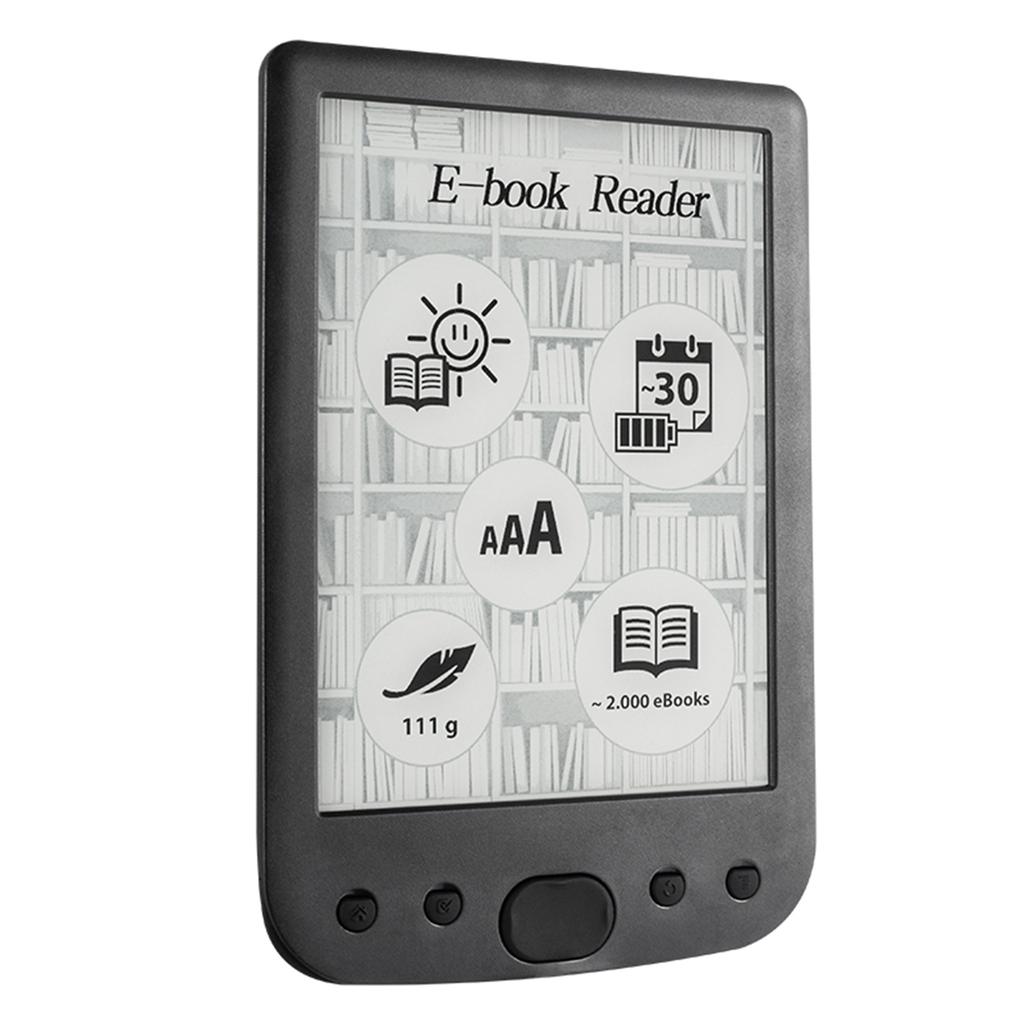 6 E-Book-Reader Augenfreundlicher E-Reader mit E-Ink-Bildschirm Tragbarer Audio-Video-PDF-Reader Eingebauter Lautsprecher für