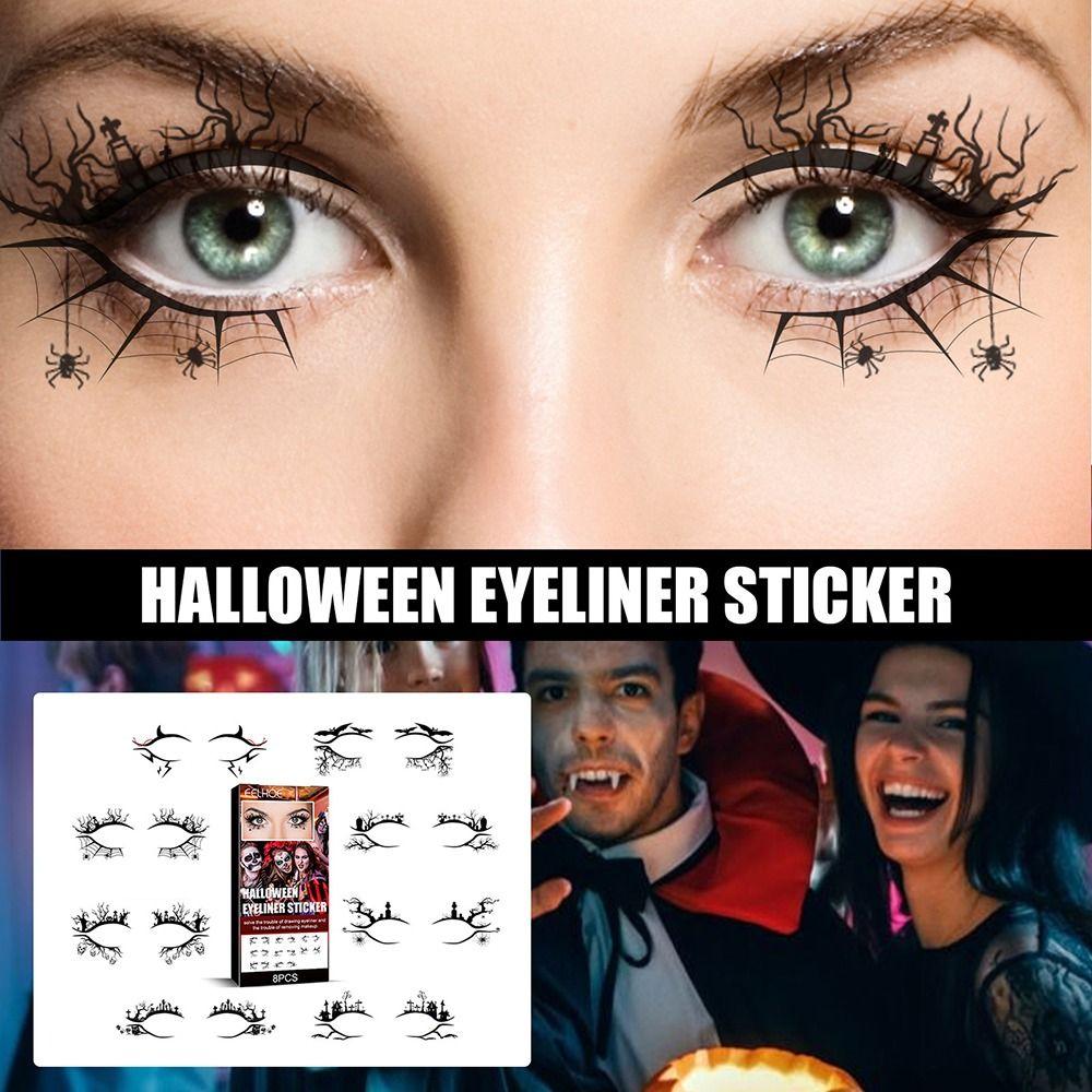 Spider Halloween Eye Shadow Stickers Cobweb Eye Tattoo Stickers Eyeliner Stickers  Halloween Party