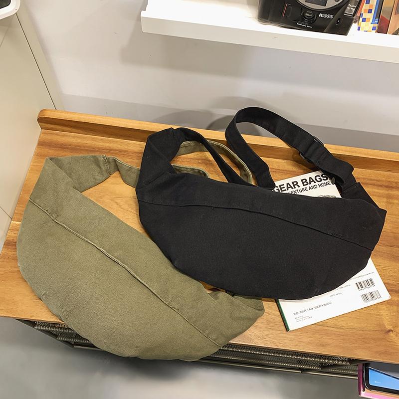 Canvas Chest Bag Women's Lightweight Riding Small Backpack Men's Large-Face Crossbody Small Bag