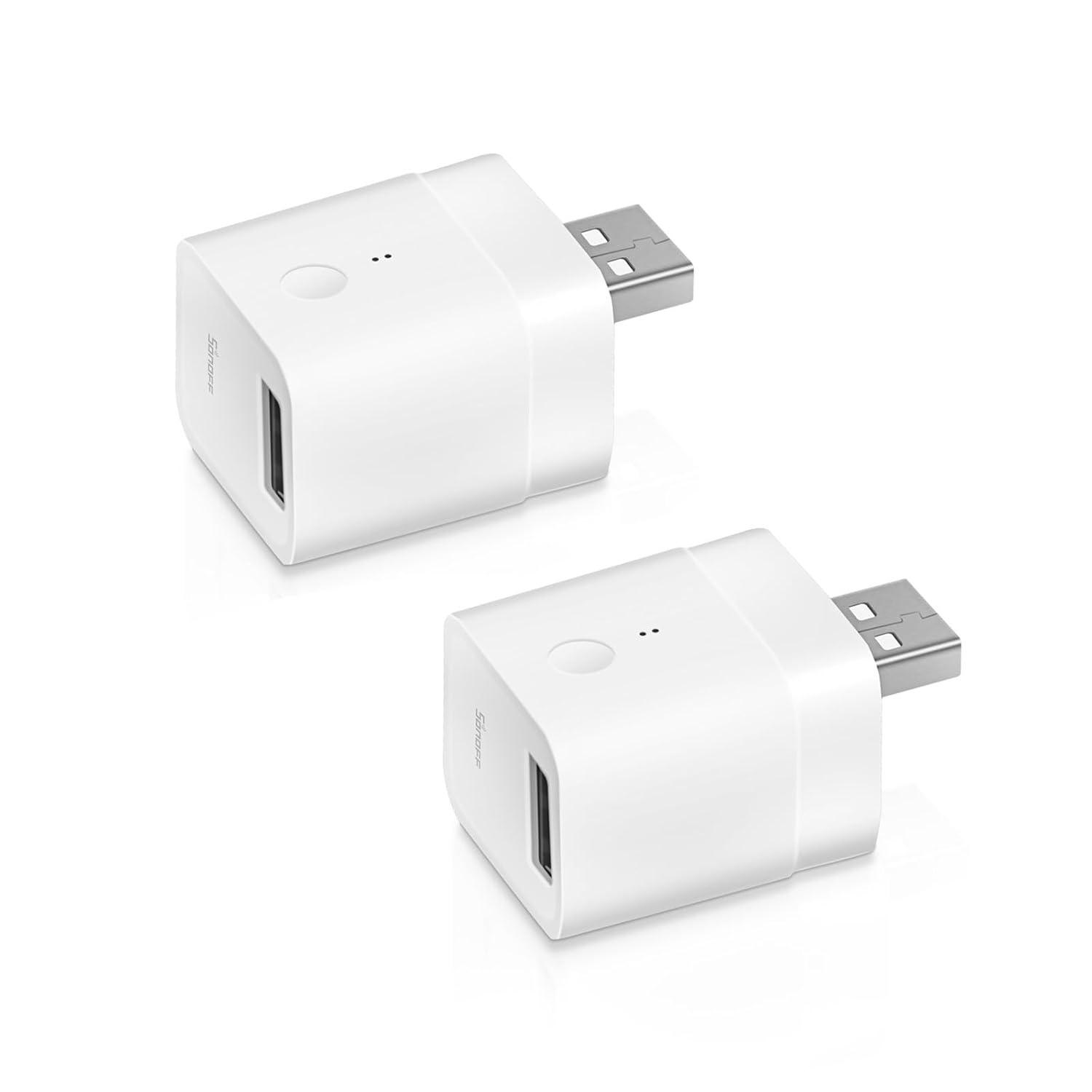 SONOFF Микро USB Умный WiFi Адаптер 5В, 2 шт., Умный Переключатель для USB Устройств Типа A, Совместим с Alexa и Google Home, Дистанционное Управление через Приложение, Нет