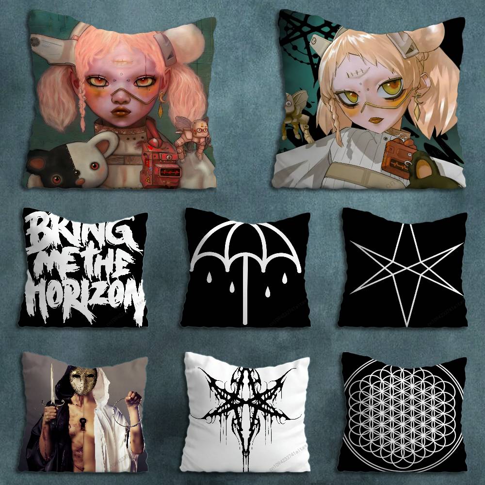 Band BBring Me The HHorizon Pillow Case For 30x30cm45x45cm55x55cm For Home Bedroom Decoration And Protector