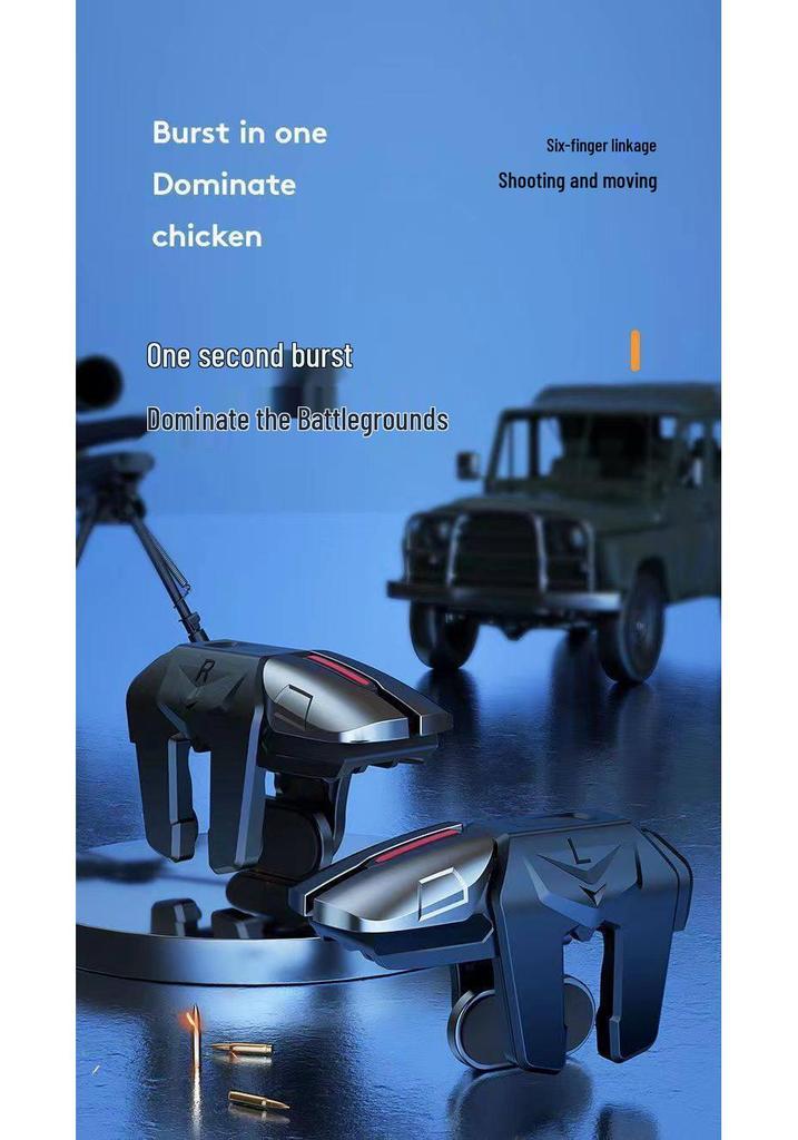 Delta Action 5: 2026 Upgrade Sechs-Finger Sensitiver Kontinuierlicher Tipp-Controller für PUBG Android Mobil