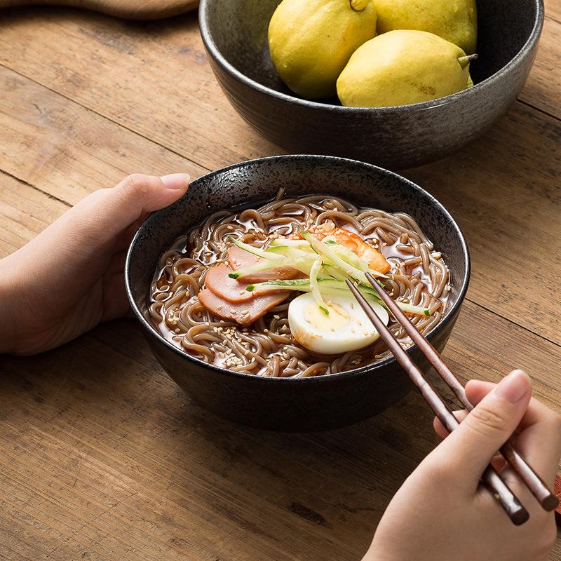 Retro Ceramic Rice Bowl Creative Japanese Ramen Bowl Household Soup Bowl Tableware Noodle Shop Special Good-Looking Small Bowl
