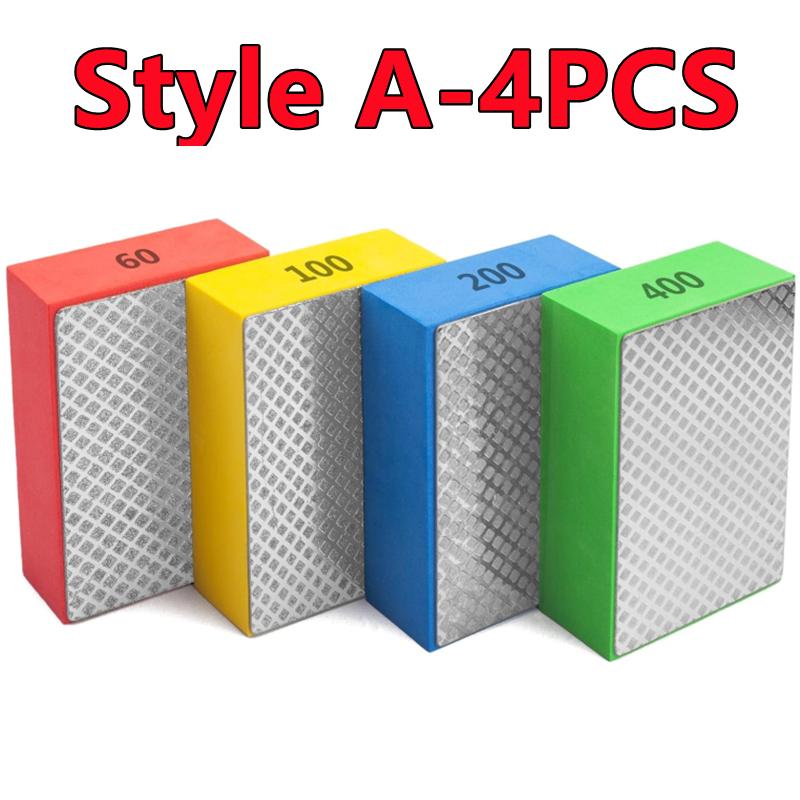 New 1PC/4PCS Diamond Hand Polishing Pads Tile Glass Abrasive Grinding Block Pad Stone Marble Ceramic Sanding Disc Polisher Tools
