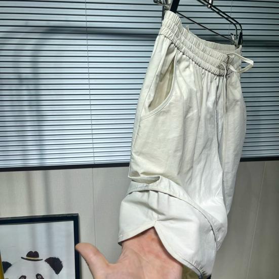 Men Beach Shorts Elastic Waist Adjustable Drawstring Sport Shorts with Pockets Wide Leg Quick-Drying Shorts