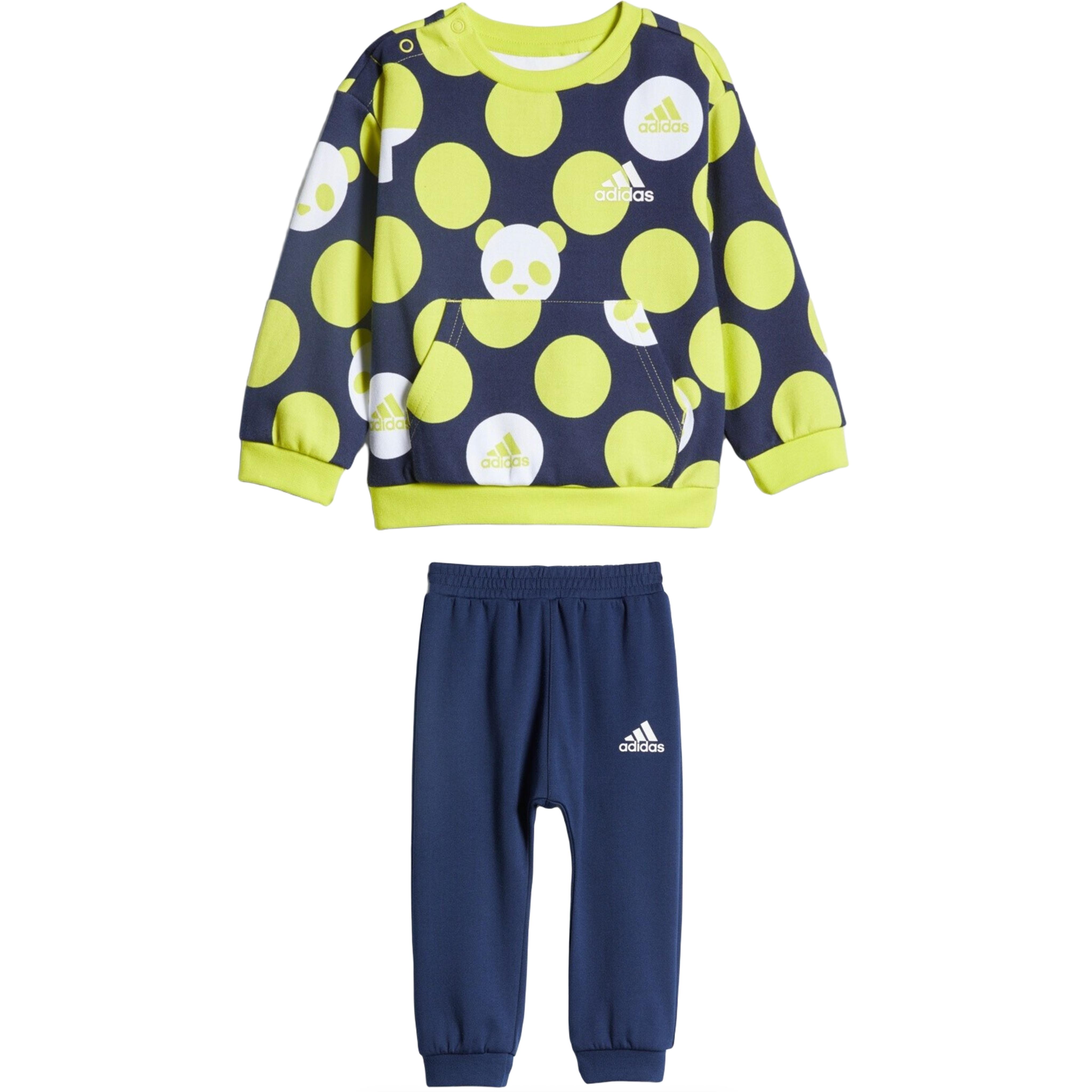 

Adidas Casual Sports Set Panda Print Crew Neck Pullover Top Logo Print Long Pants Kids Sets GP0349 A/68