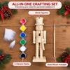 18Cm Unfinished Wooden Nutcracker Blank Soldier Doll With Paint Brush Pigment Diy Painting Craft For Christmas Home Decoration