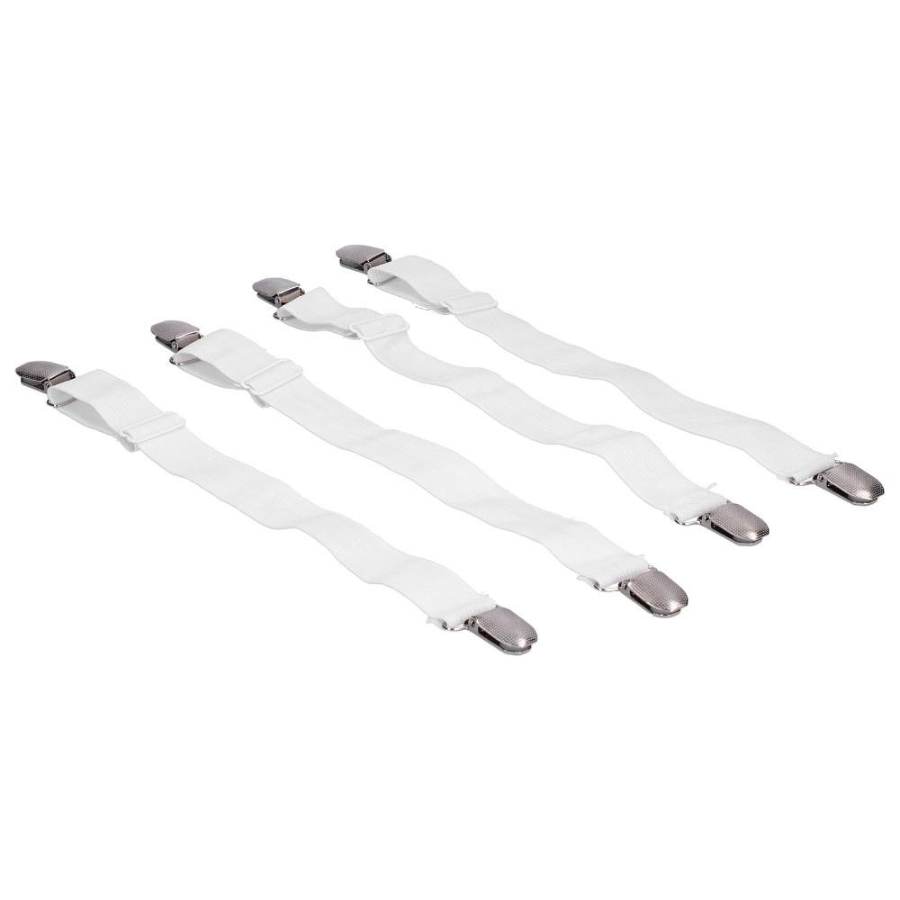 

4Pcs Flexible Adjustable Bed Sheet Clips Durable Anti-slip Sofa Cushion Clips Sturdy Tablecloth Clips Home Use белый