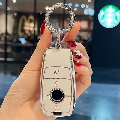 Keyring Car Key Case Cover for Mercedes Benz Maybach S580 A-B-C-M-CLA-CLS-E-G-GLB-GLE-R-SL Class AMG EQC GLA W213 GLC200 GT43