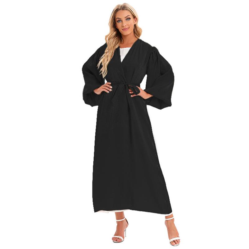 Open Cardigan Maxi Dress Abaya Muslim Women Kaftan Jilbab Arab Robe Party