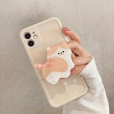 Cute 3D Cat Acrylic Phone Holder Griptok Support For IPhone Samsung Xiaomi Korean Kitten Grip Tok Folding Finger Stand Socket