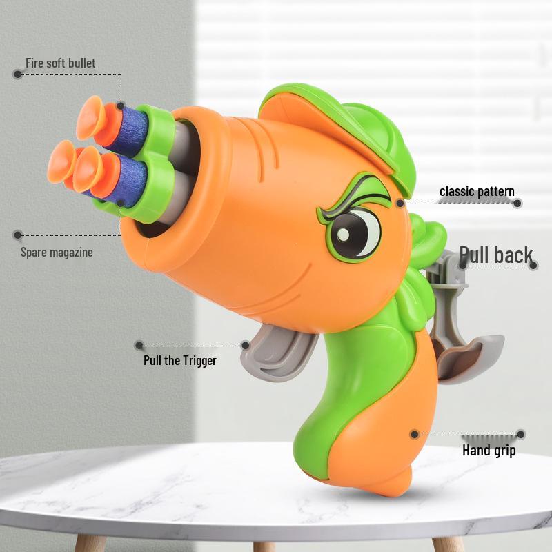 Children's Cartoon Soft Bullet Toy Gun - Manual Loading Shooting Toy for Kids