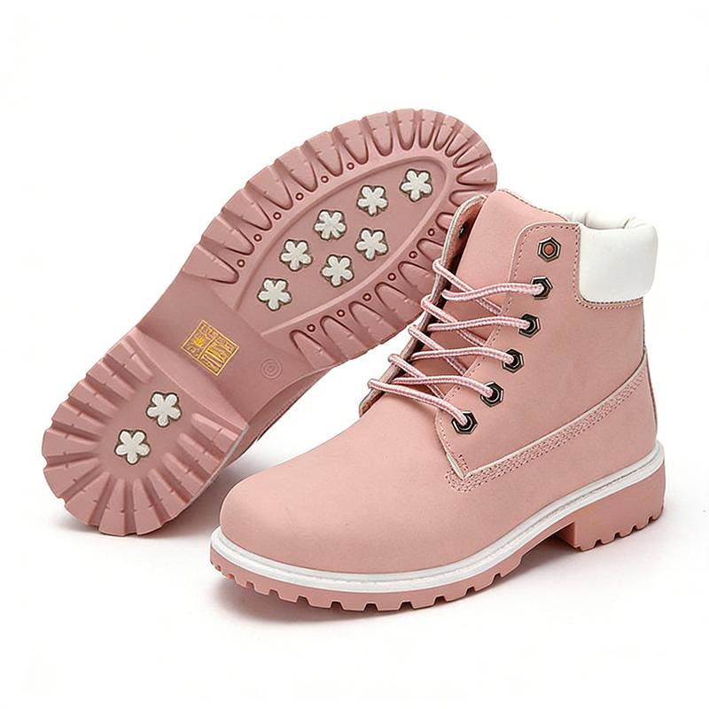 

2026 Spring Autumn Women’s Ankle Boots Pink Black Brown Waterproof Fashion Single Booties with Non-Slip Sole Plus Size 41 41 рожевий