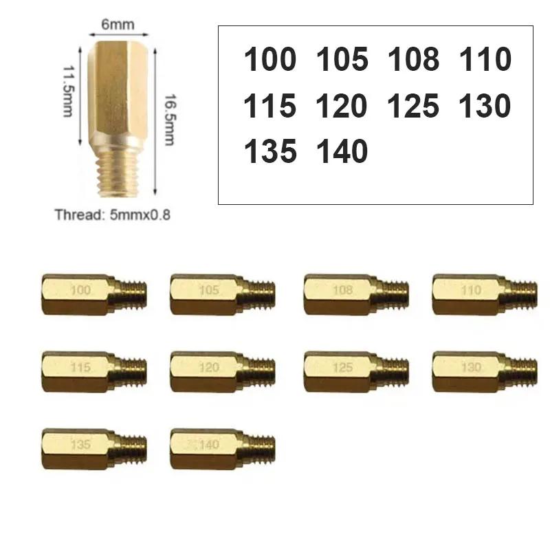10pcs Carburetor Main Jets Slow Pilot Jets M5 6mm Thread for PWK Keihin OKO CVK Carb Set Injector Nozzle Motorcycle Part main jet 100-140