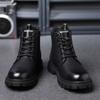 New Trend Men Ankle Boots Black Sneakers Outdoor Fashion High Top Punk Shoes for Men Casual Leather Shoes Street Motocross Boots
