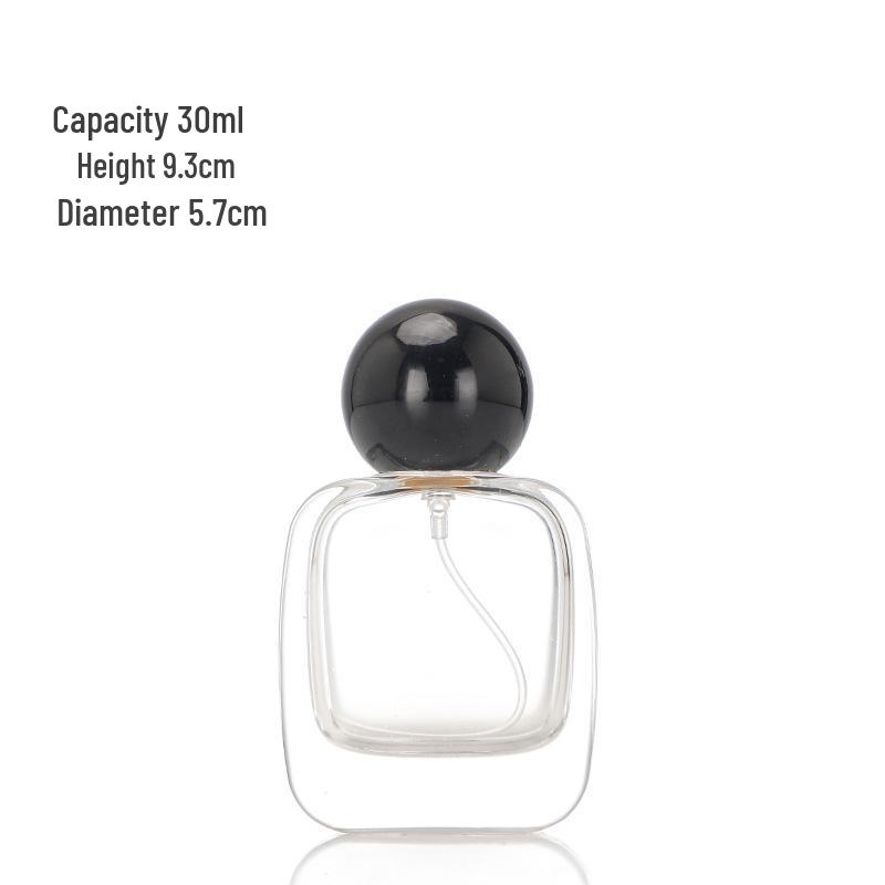 Portable Flat Glass Perfume Spray Bottle with Round Cap