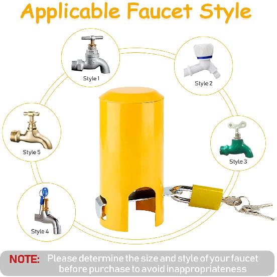 SI FANG Metal Yard Faucet Water Switch Lock Portable Garden Lockable Tap Water Valve Padlock Protect Anti-theft Tap Lock Key 6
