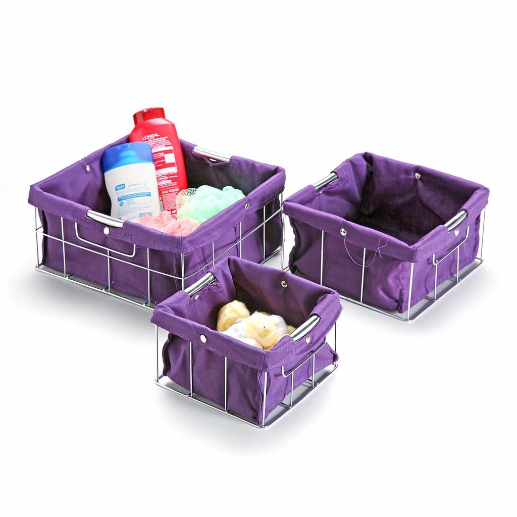 Set 3 Cestas Cuadradas Violeta VERSA 10650020