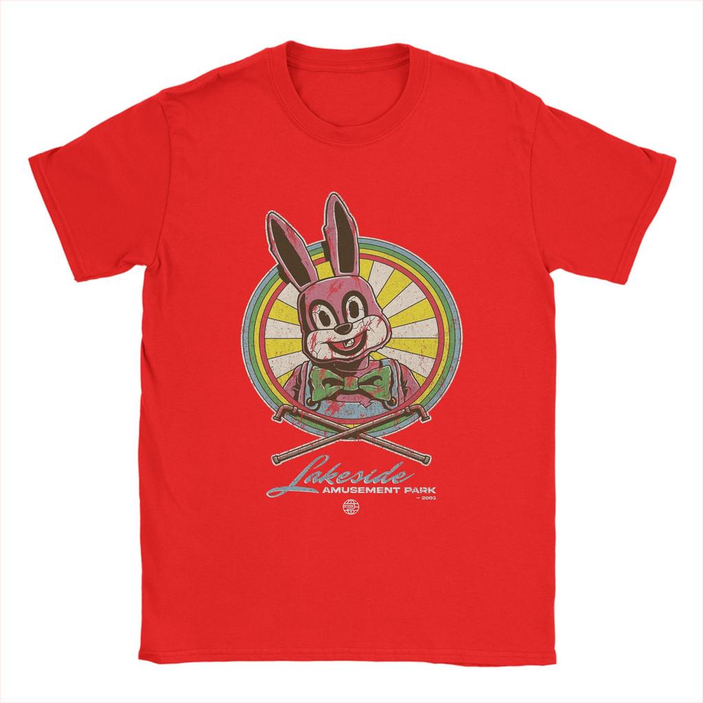 Men Silent Hill 3 Lakeside Amusement Park Robbie the Rabbit T Shirts  100% Cotton Tops Short Sleeve Tees Plus Size T-Shirt