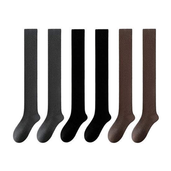 Damen Oberschenkelhohe Socken Dehnbare Gerippte Überknie-Socken Selbsterwärmende Atmungsaktive Stiefelstrümpfe für Dating Party Streetwear